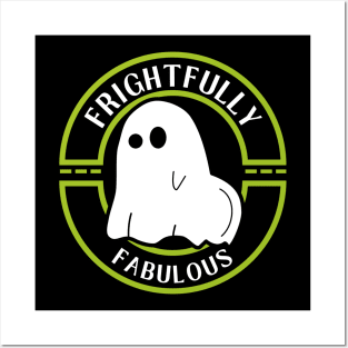 Flirtatious Ghost: 'Frightfully Fabulous' Charm White letters Posters and Art